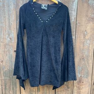 Killstar Black Asymmetrical Embellished Mini Dress